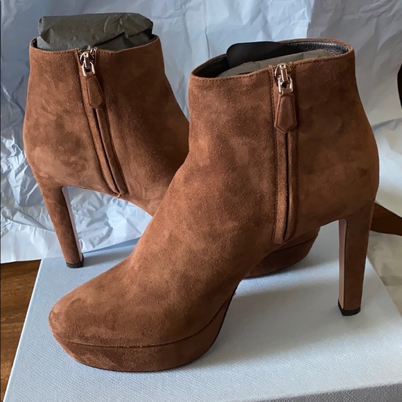Prada platform suede bootie. - Picture 10 of 16
